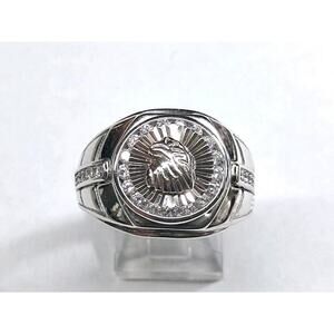 925 Sterling Silver - Eagle Ring - Size 11. - Rhodium Plated-